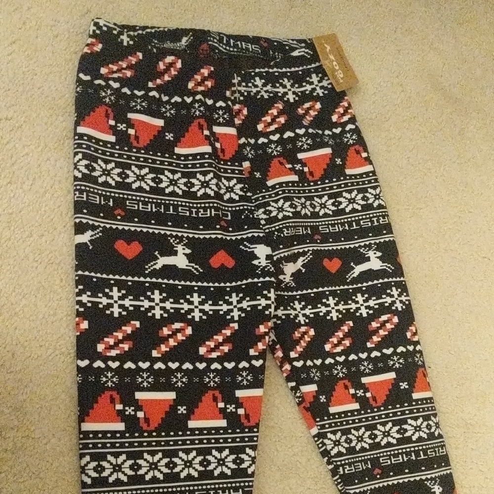 NWT Fleece Lined Holiday Patterned Women's Leggings S/XS